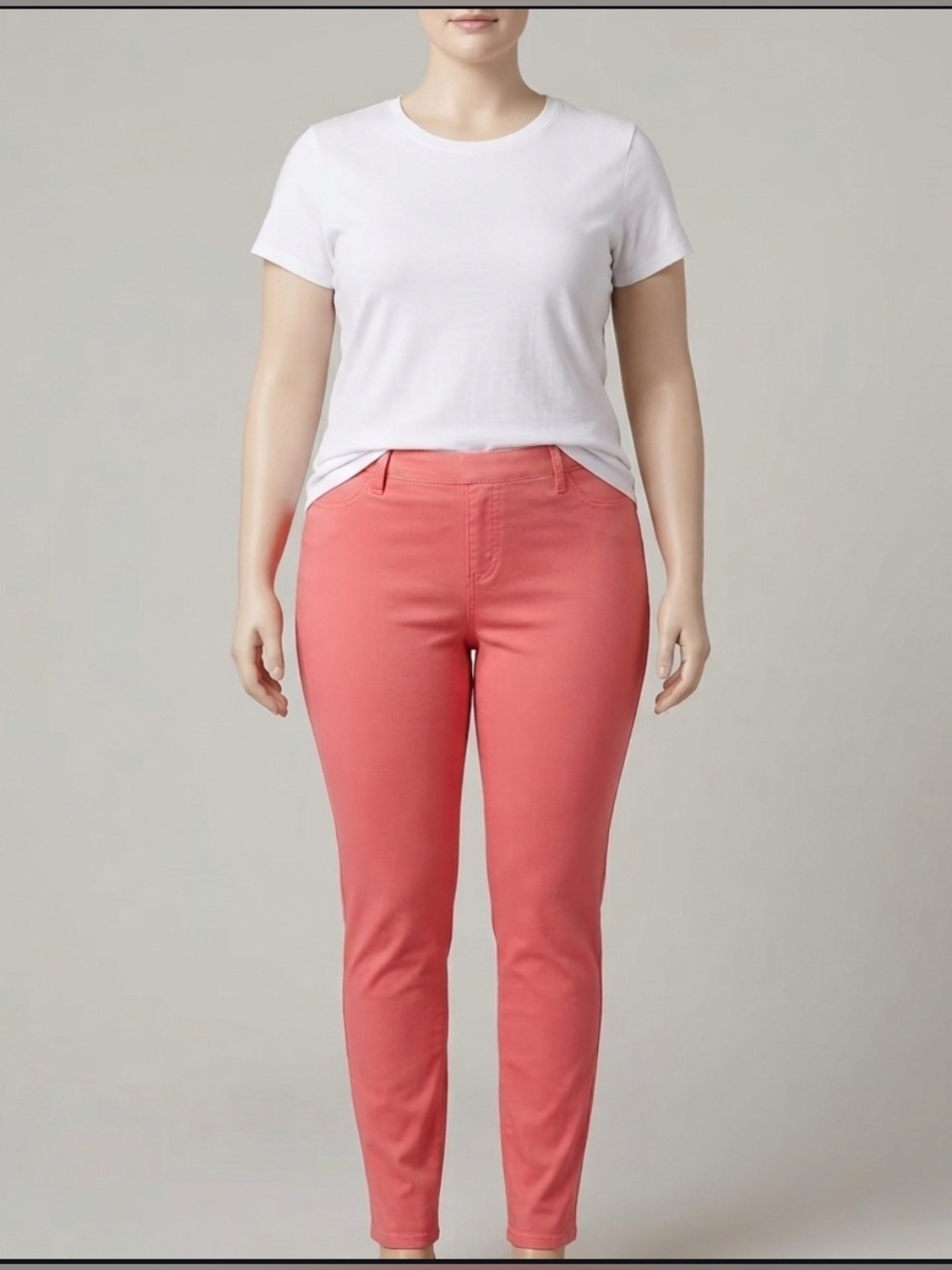 Faded Glory Coral Stretch Ponte skinny jeans